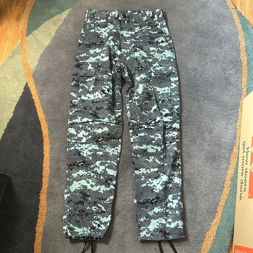 Blue digital tactical pants
